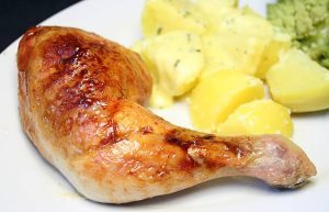 "Perfectly cooked Sous Vide Statler chicken, showcasing tender and juicy meat." 